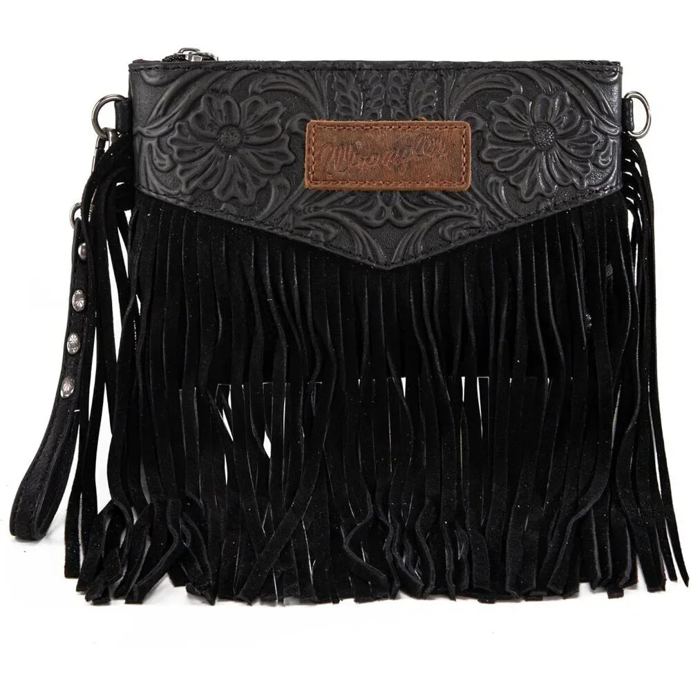 Women Crossbody Purse Fringe Faux Leather Zipper Convertible Small Bag